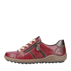 Hot Remonte Cristallino Wine Leather Lace-Up Sneaker