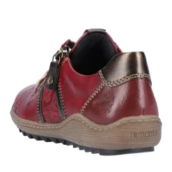 Hot Remonte Cristallino Wine Leather Lace-Up Sneaker