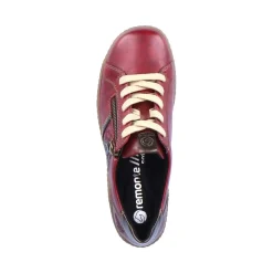 Hot Remonte Cristallino Wine Leather Lace-Up Sneaker