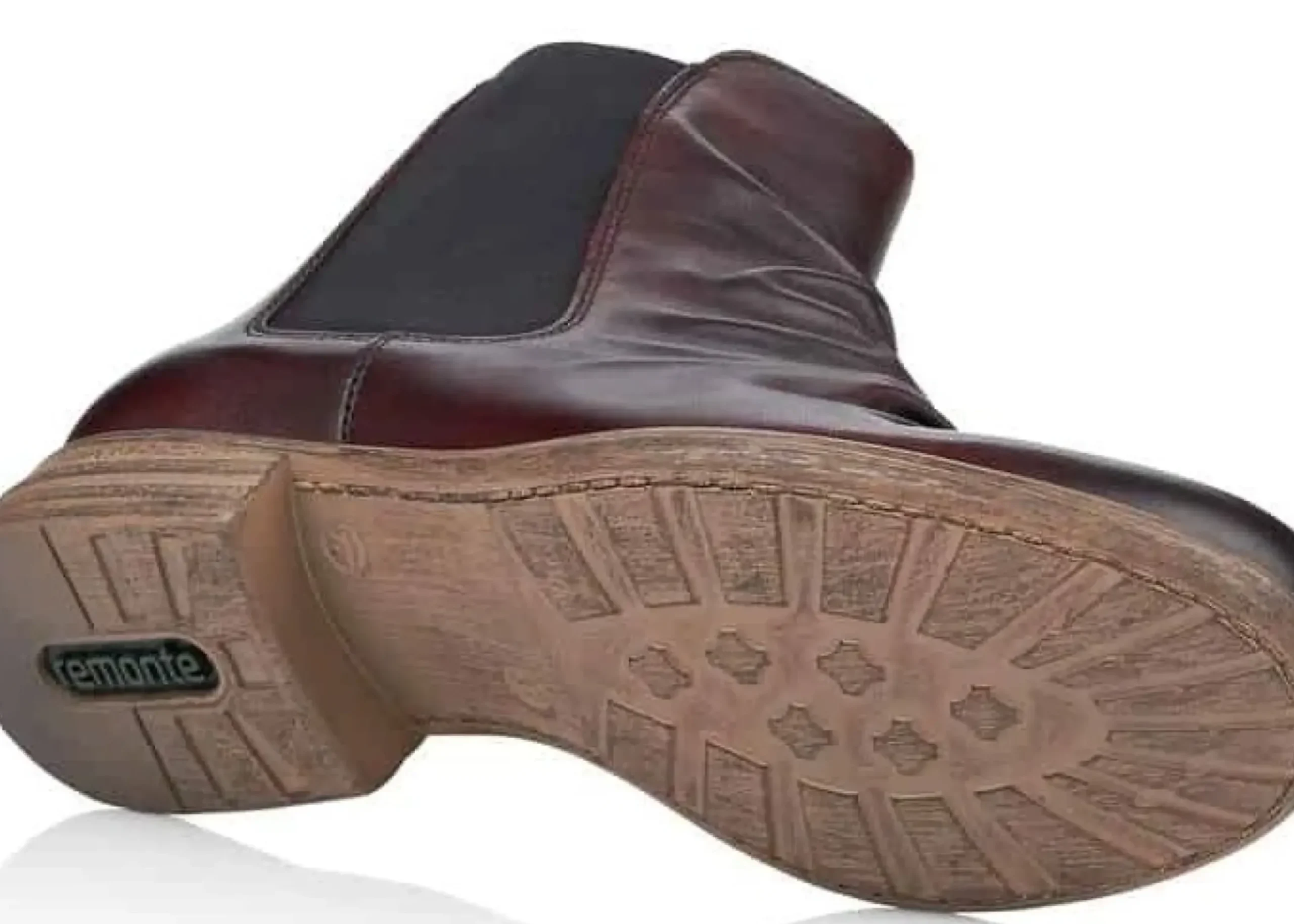 Outlet Remonte Cristallino Wine Ruched Leather Chelsea Boot
