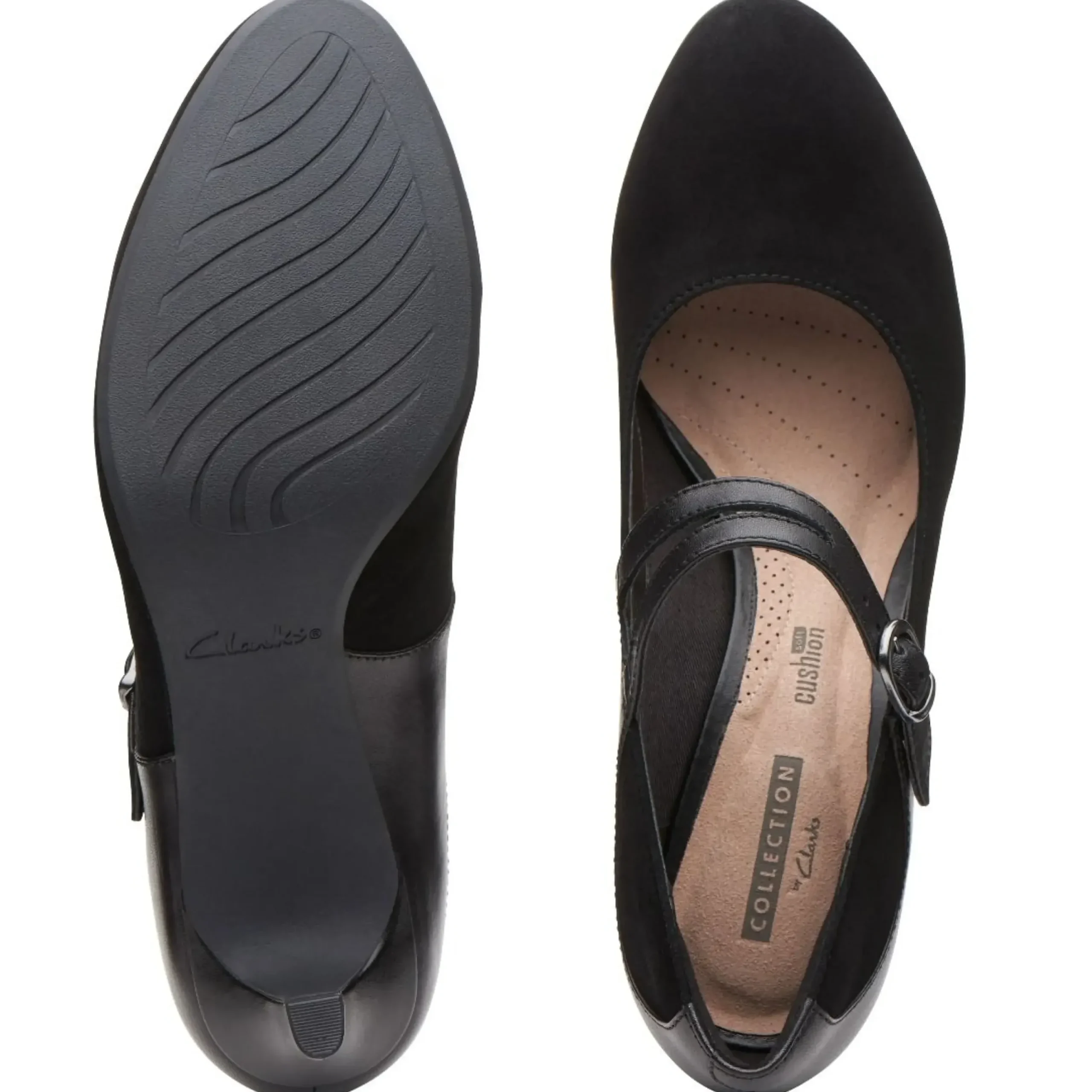 Online Clarks Dancer Reece Black Suede Mary Jane Pump