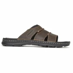 Clearance Rockport Darwyn Brown Leather Slide Sandal