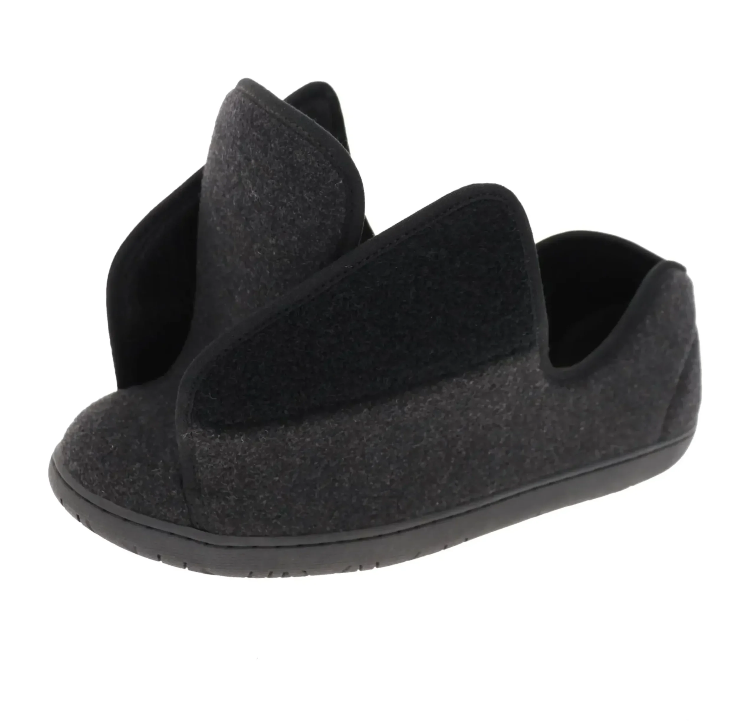 Online Foamtreads Doctor 2 Black Wool Slipper