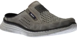 Hot Rieker Dollaro Grey Perforated Athletic Slip-On Mule