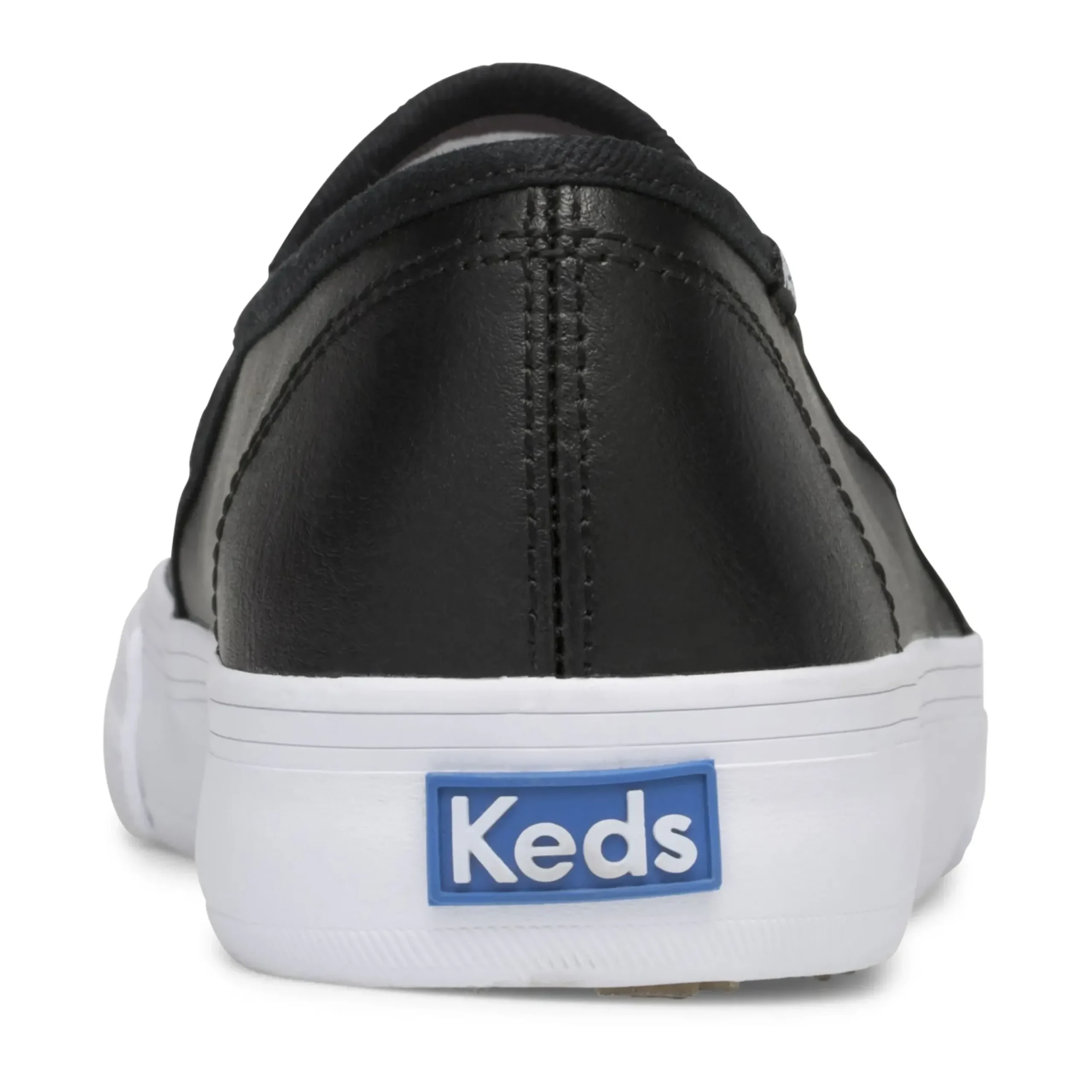 Sale Keds Double Decker Black Perforated Leather Slip-On Sneaker