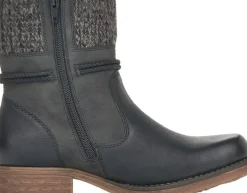 Sale Rieker Eagle Black Grey Knit Ankle Boot
