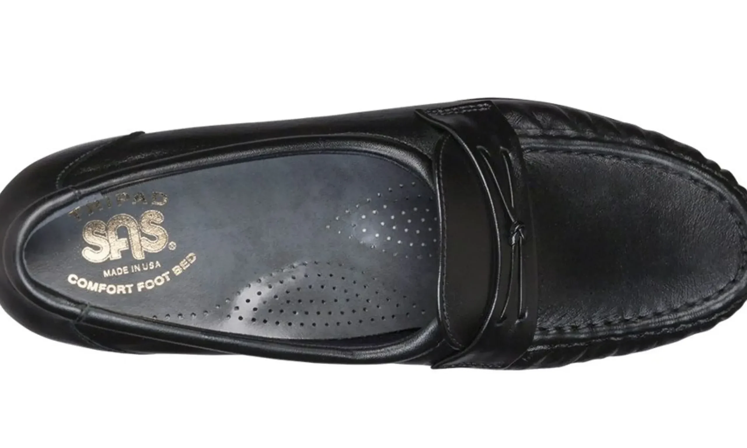 Hot SAS Shoes Easier Black Leather Slip On Wedge Loafer