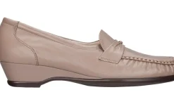 Outlet SAS Shoes Easier Mocha Leather Slip On Wedge Loafer