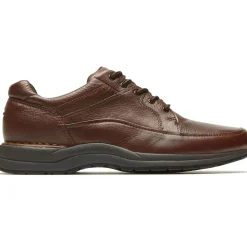 New Rockport Edge Hill Brown Leather Lace-Up Walking Shoe