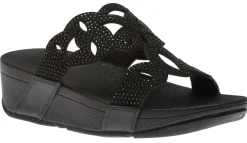 Outlet Fit Flop Elora Crystal Black Slide Sandal