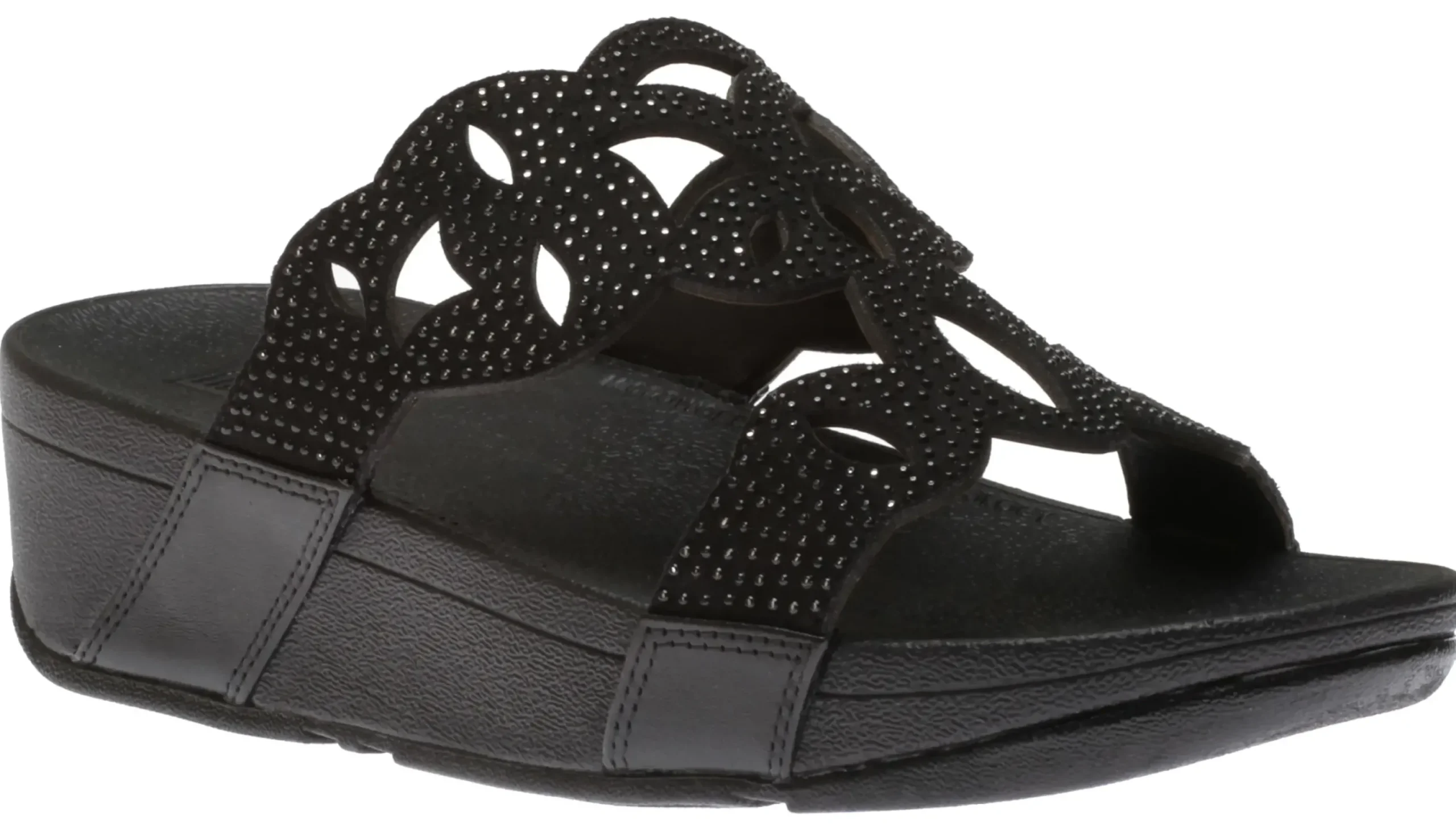 Outlet Fit Flop Elora Crystal Black Slide Sandal