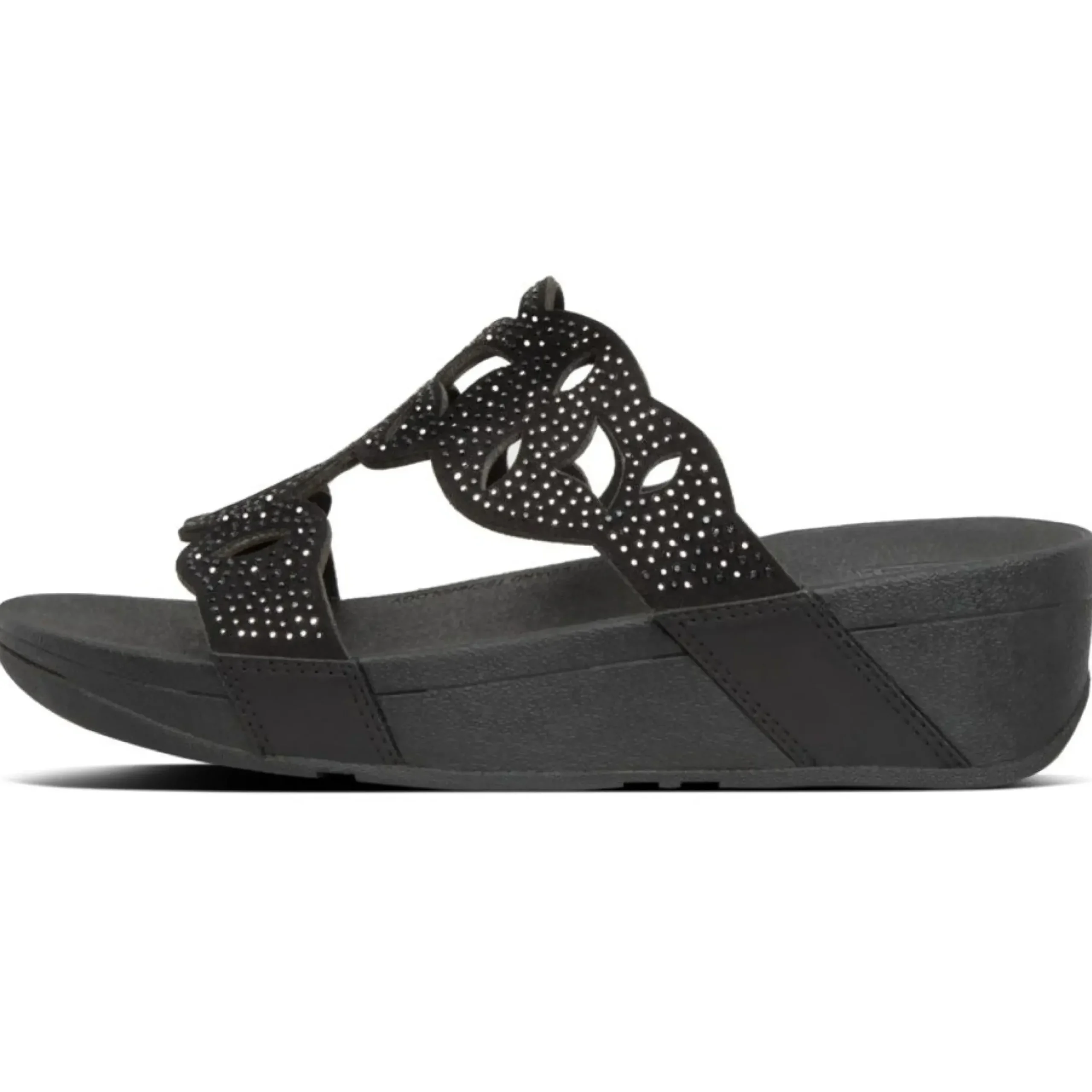 Outlet Fit Flop Elora Crystal Black Slide Sandal
