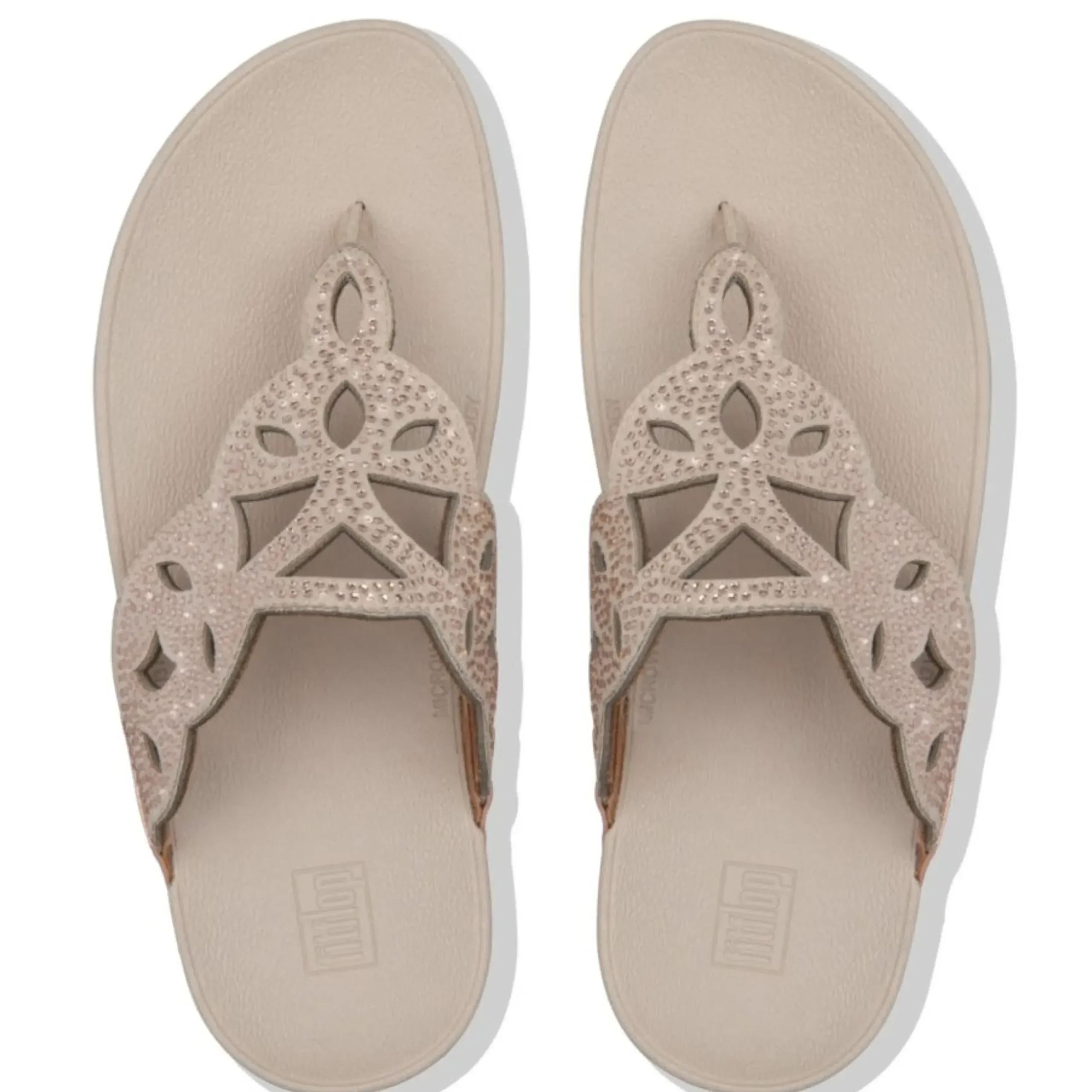 Online Fit Flop Elora Crystal Rose Gold Thong Sandal