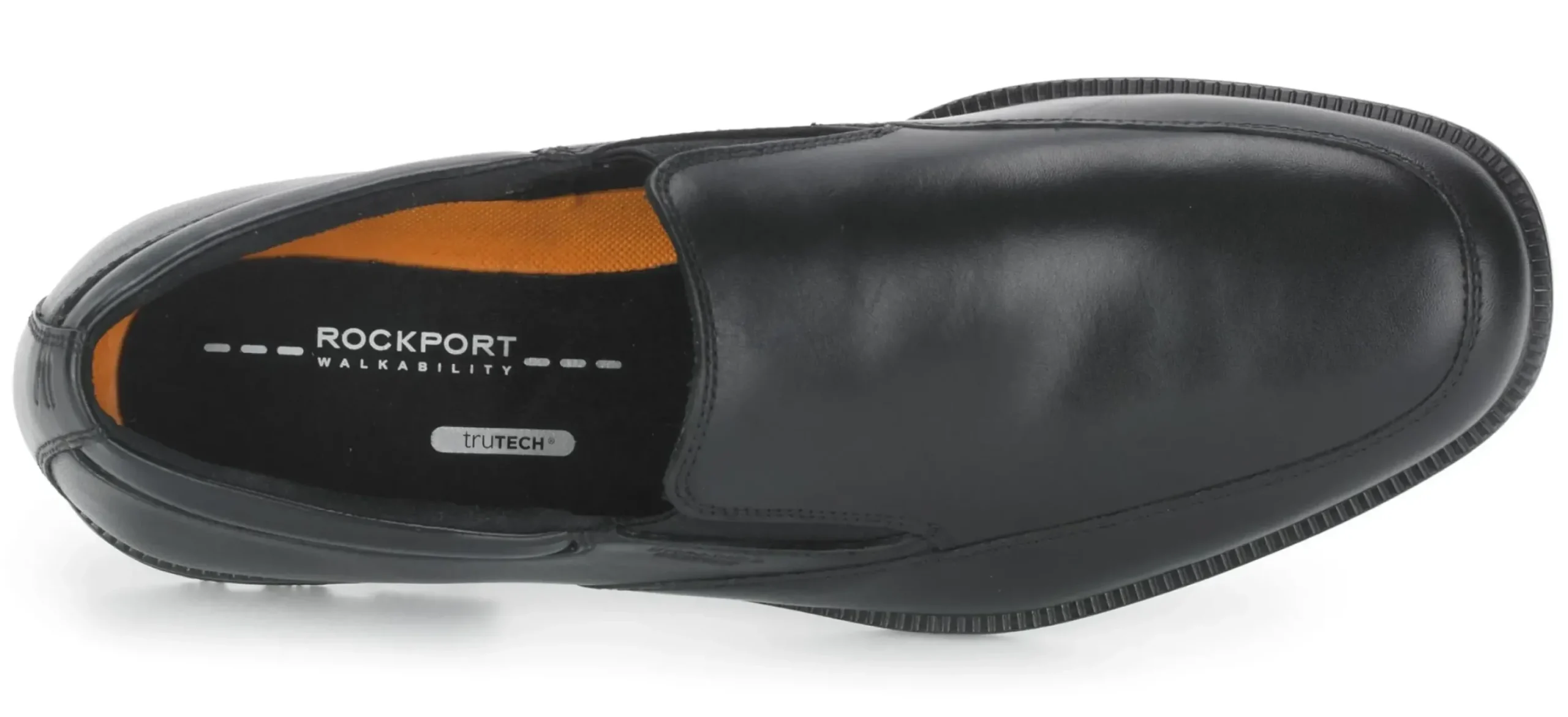 Discount Rockport Essential Details Black Leather Waterproof Slip-On Dress Shoe