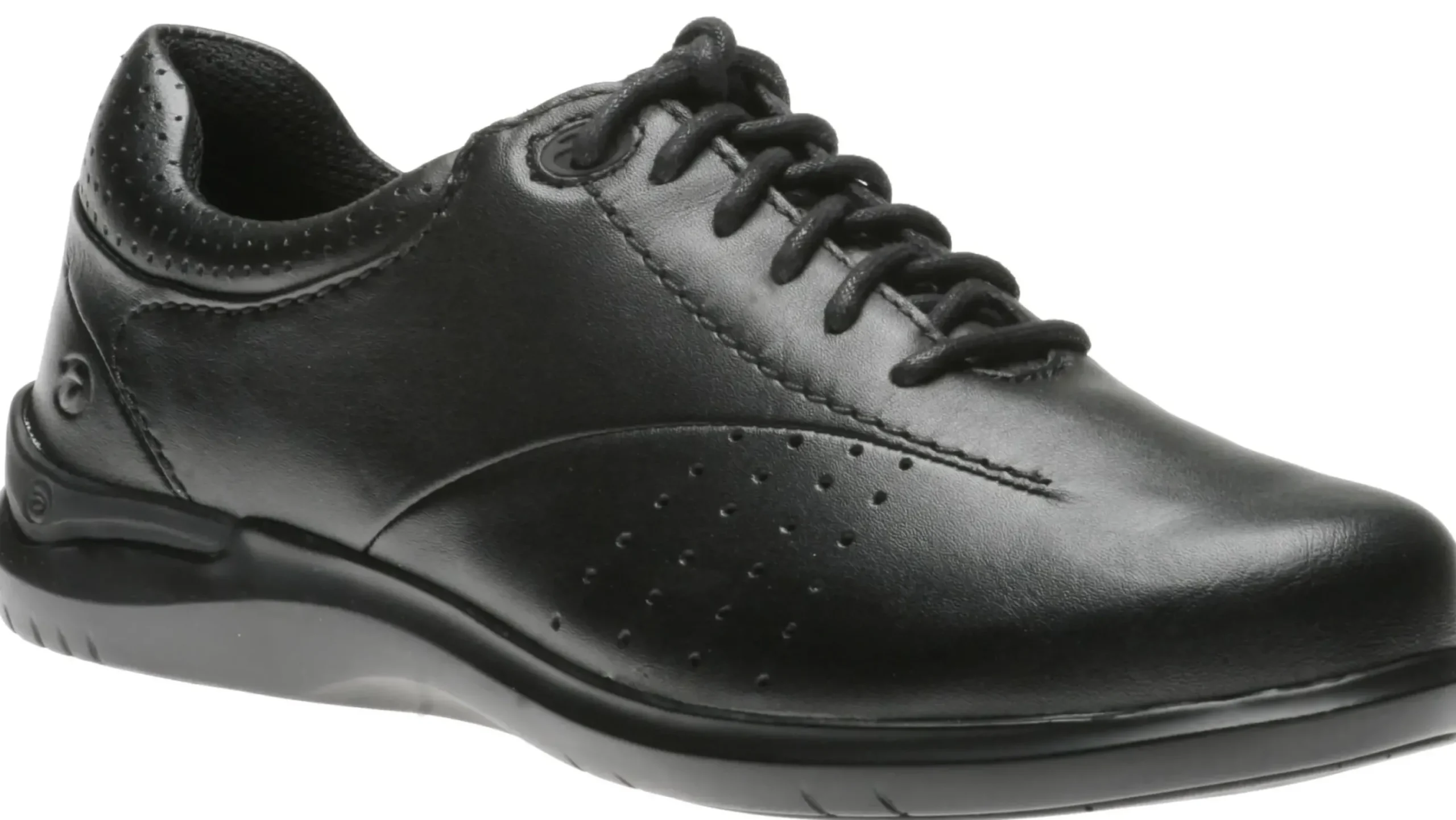 Online Aravon Farren Black Leather Lace-Up Sneaker