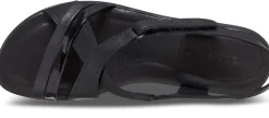 Discount Ecco Felicia Sandal Black Leather Adjustable Strap Wedge Sandal