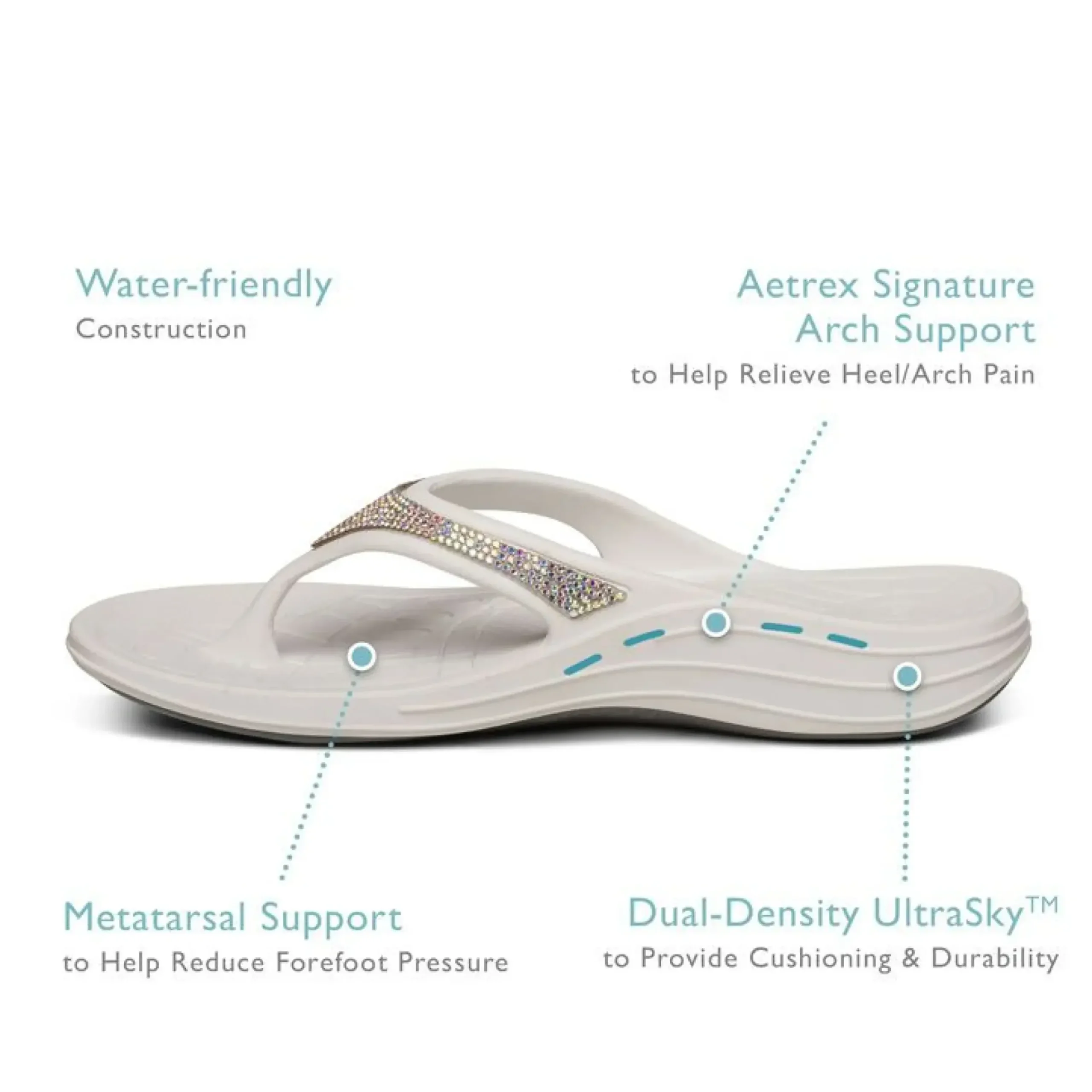 Best Aetrex Fiji Sparkle White