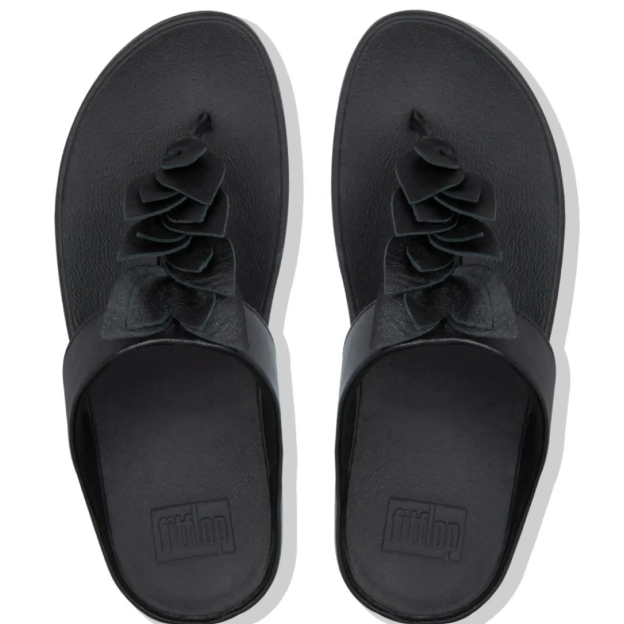 Discount Fit Flop Fino Black Leather Thong Sandal