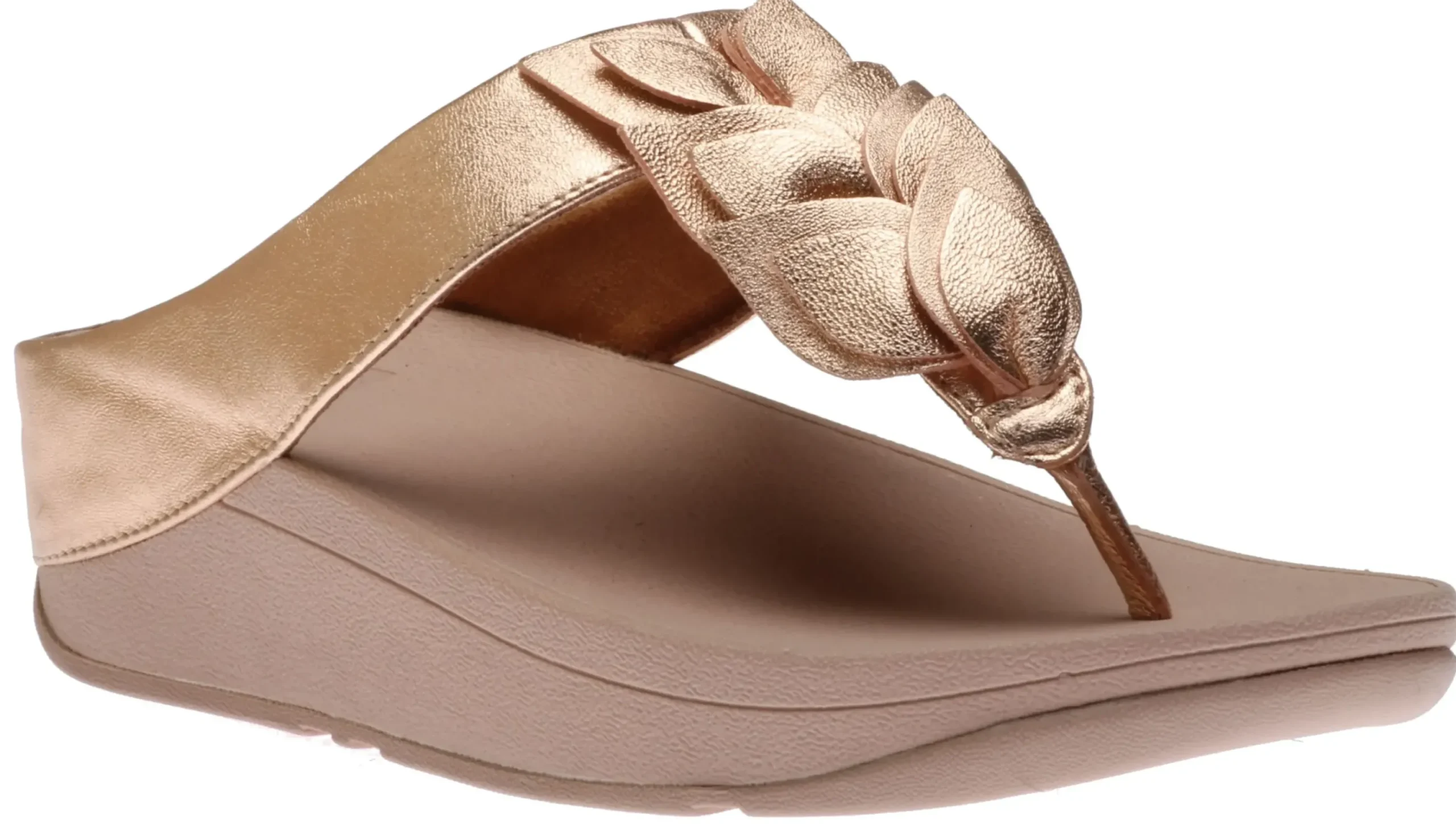 Hot Fit Flop Fino Rose Gold Leather Thong Sandal