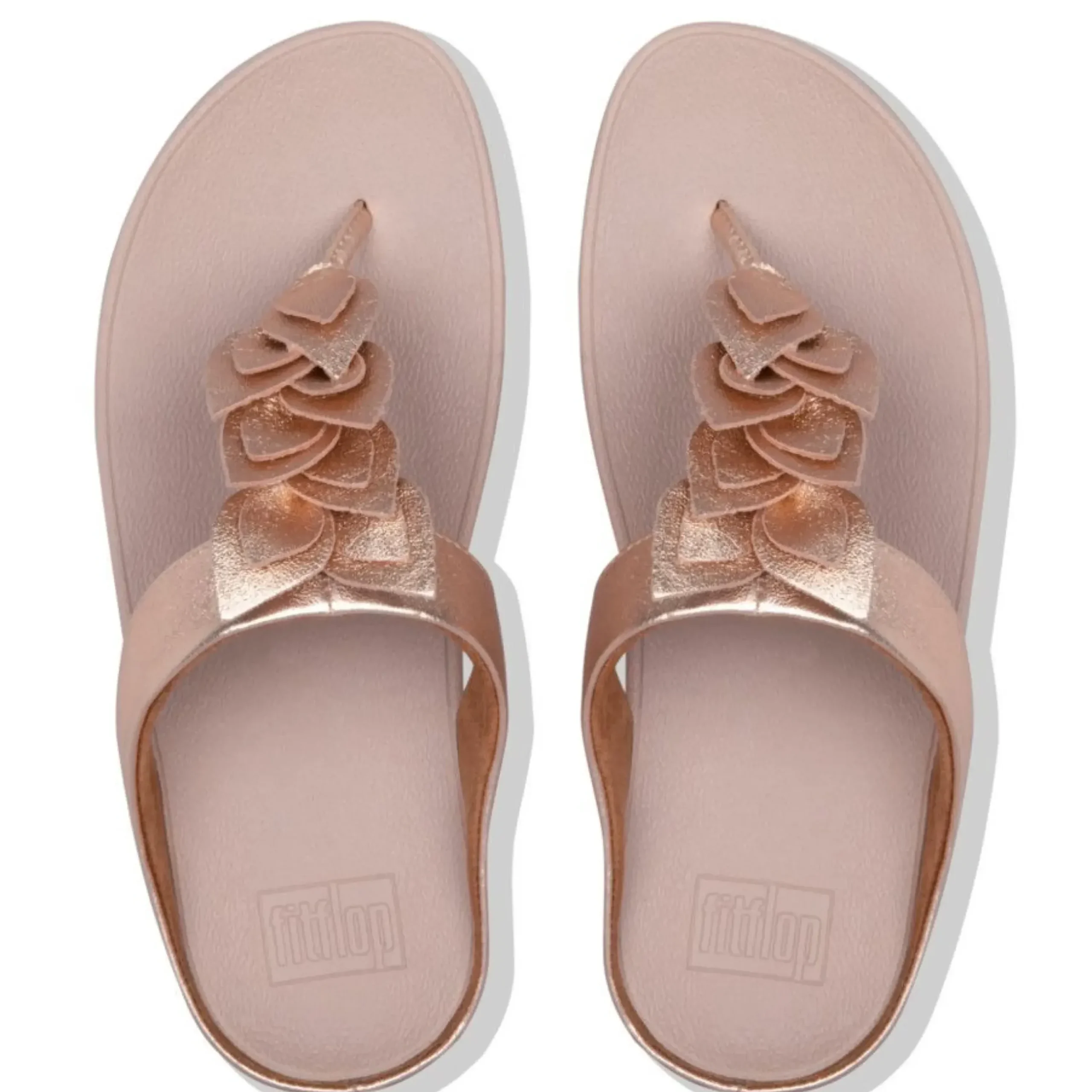 Hot Fit Flop Fino Rose Gold Leather Thong Sandal