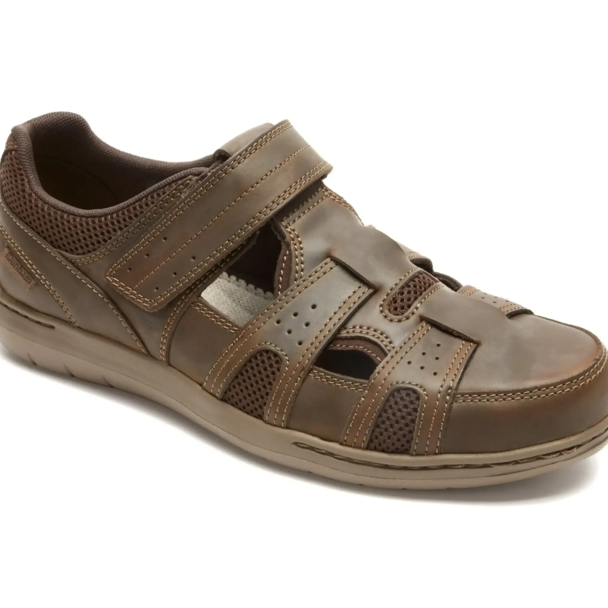 New Dunham Fitsmart Brown Leather Fisherman Sandal