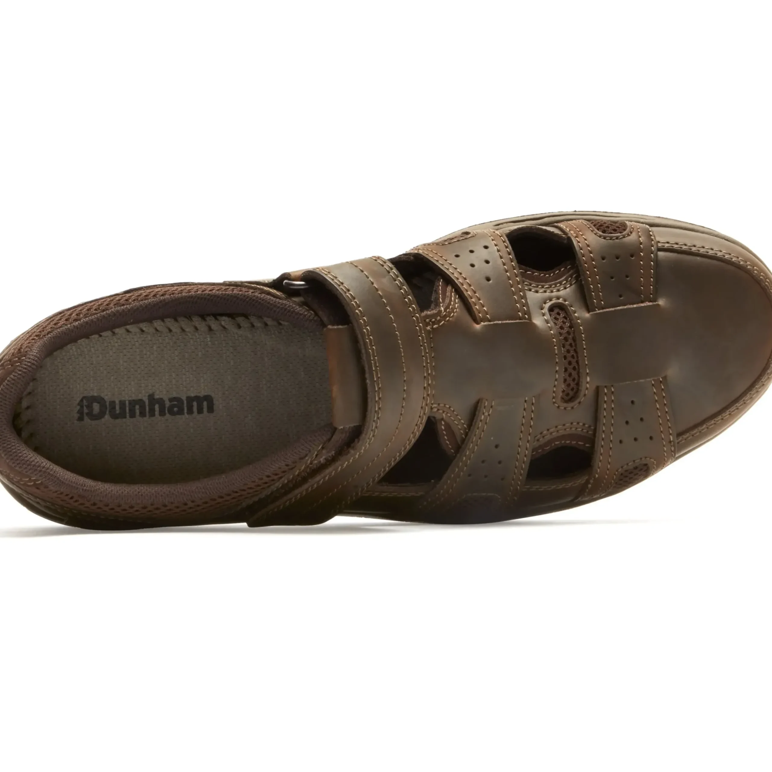 New Dunham Fitsmart Brown Leather Fisherman Sandal