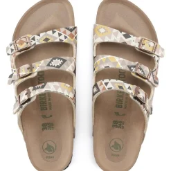 Online Birkenstock Florida Vegan Birko-Flor Printed Mocha Slide Sandal
