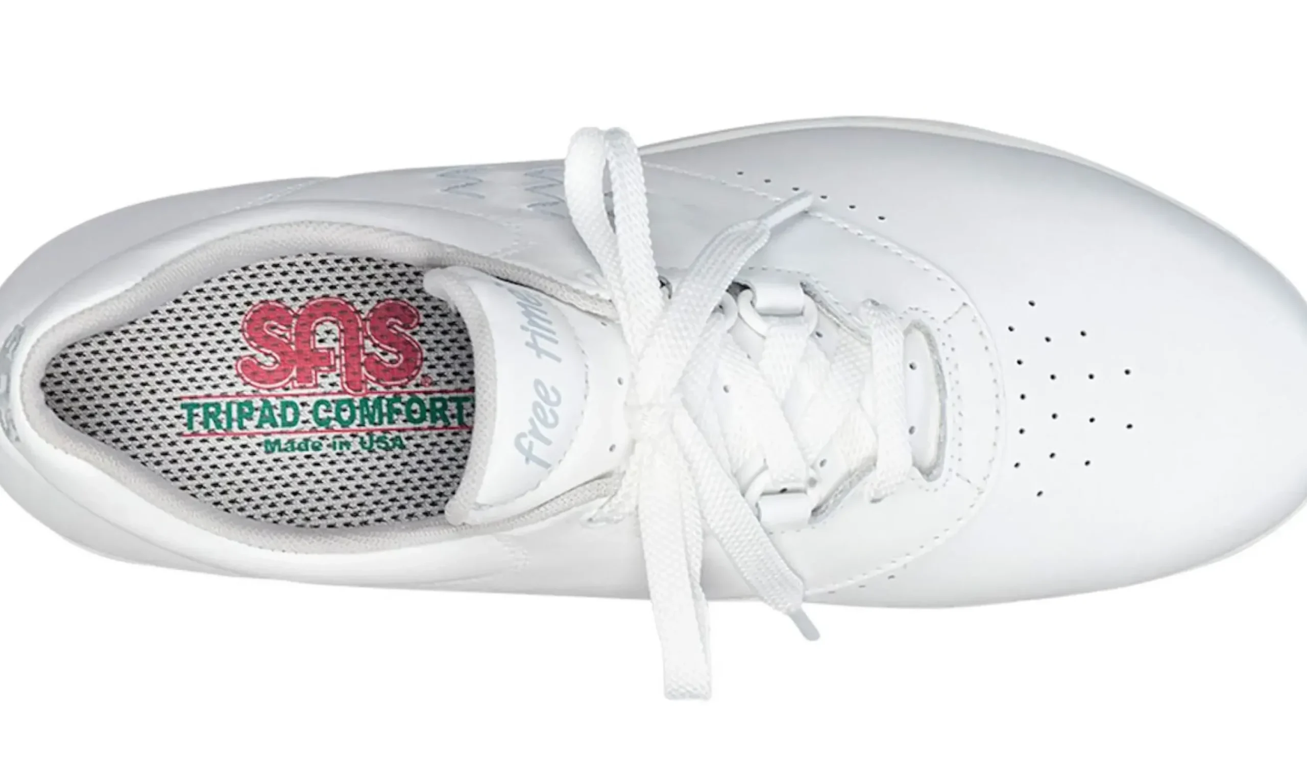 Discount SAS Shoes Freetime White Leather Walking Shoe