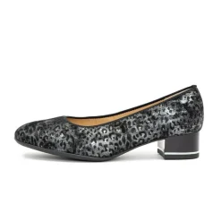 Hot Ara Gabrielle Black & Silver Animal Print Pump