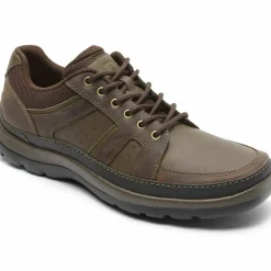 Sale Rockport Get Your Kicks Dark Brown Leather Wide Width Mudguard Blucher Sneaker