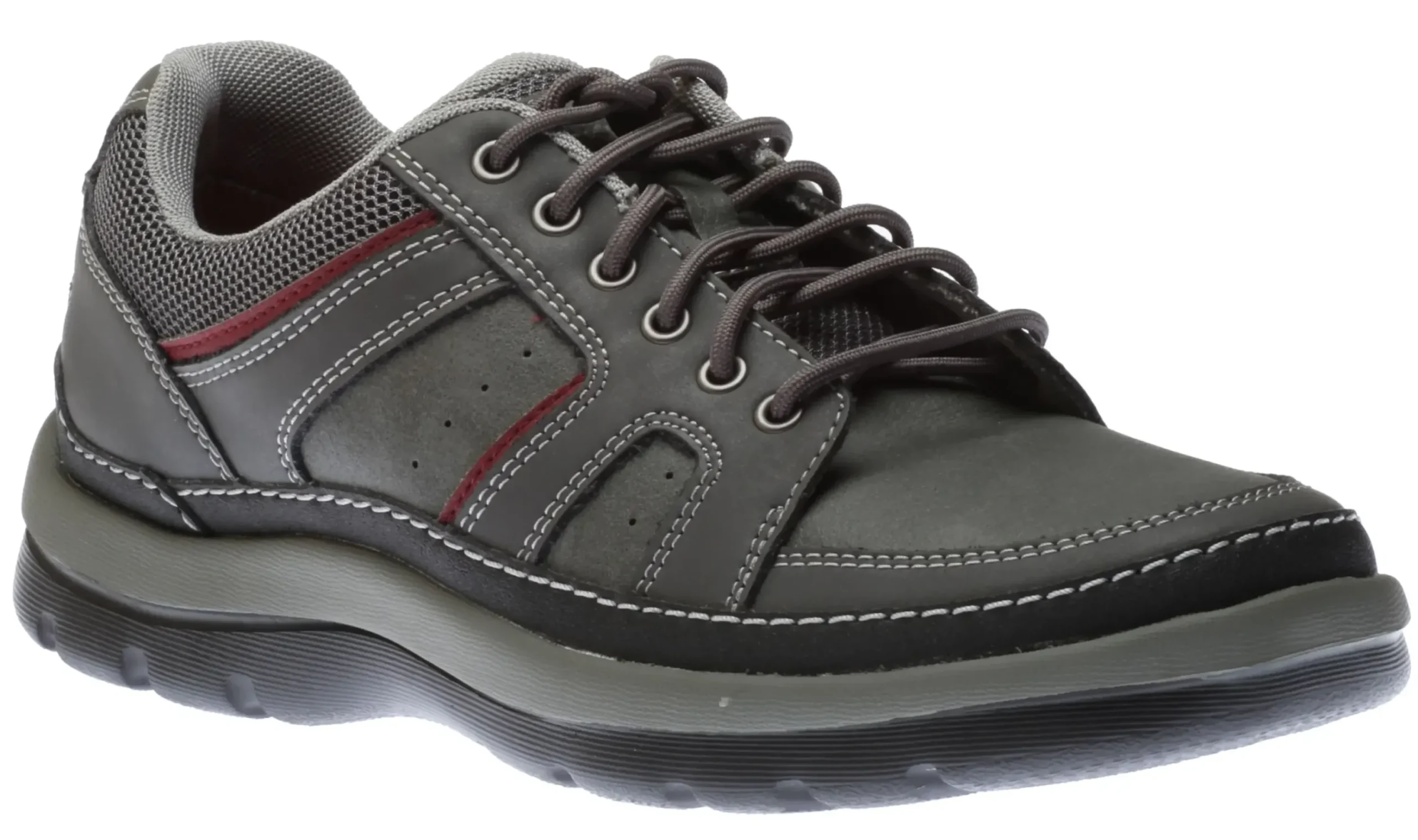 Online Rockport Get Your Kicks Grey Leather Wide Width Mudguard Blucher Sneaker