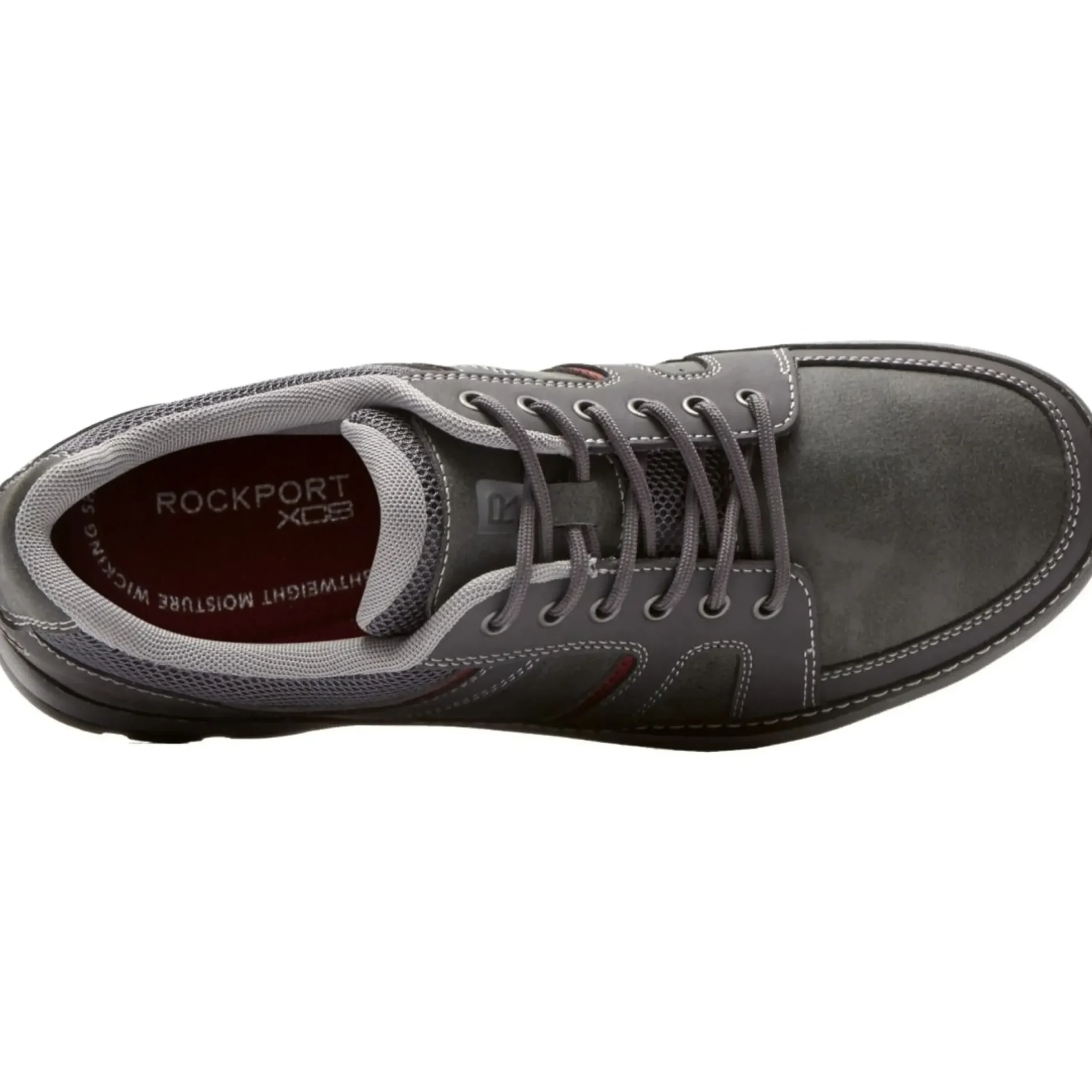 Online Rockport Get Your Kicks Grey Leather Wide Width Mudguard Blucher Sneaker