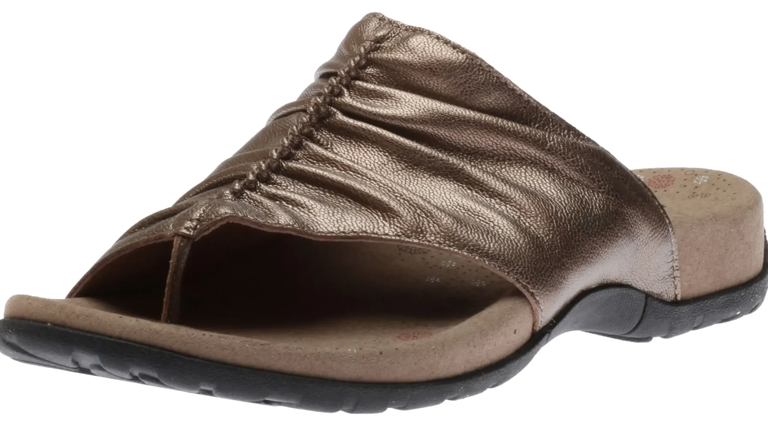 Best Taos Gift 2 Cocoa Metallic Leather Thong Sandal