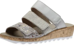 Outlet Romika Gina 17 White Leather Slide Wedge Sandal