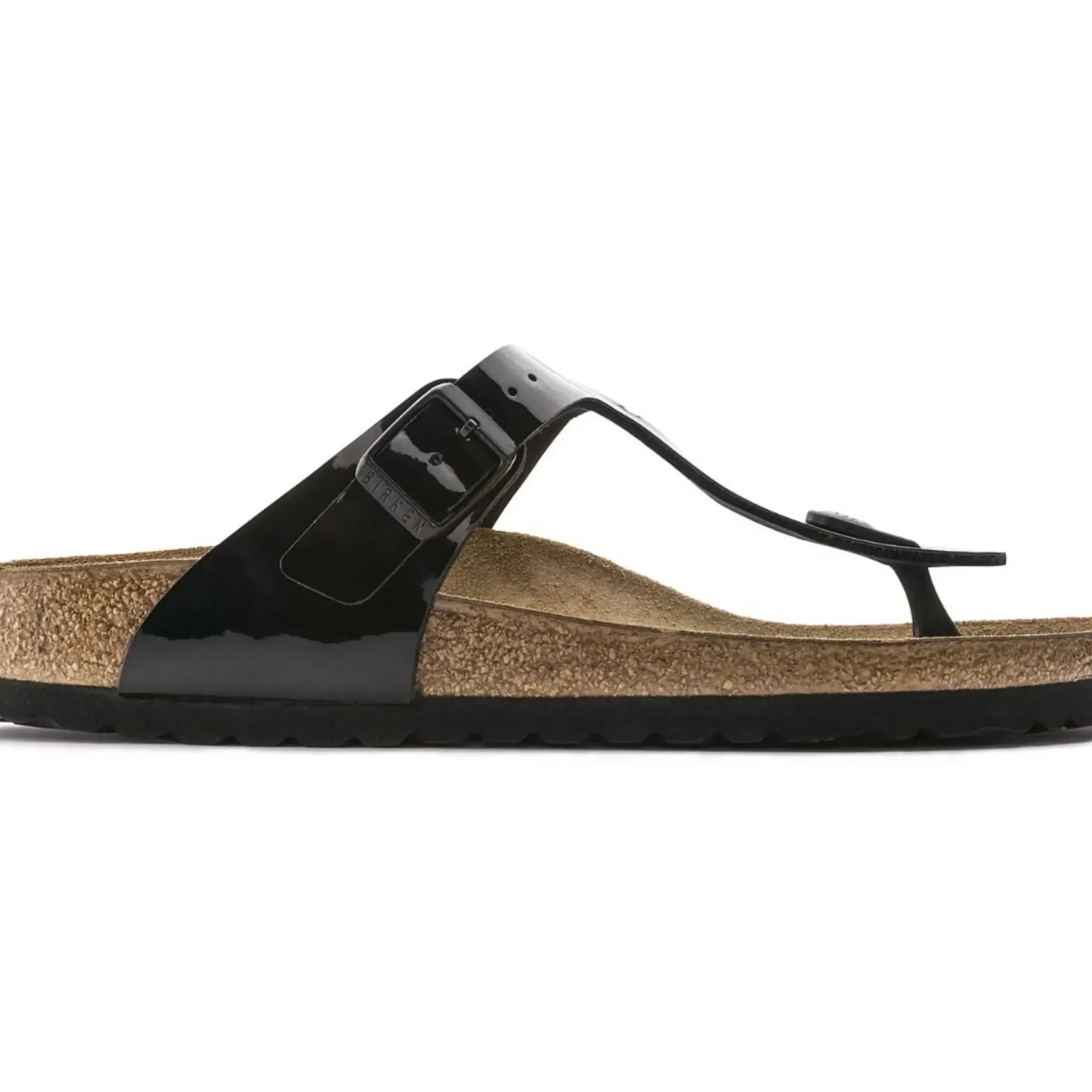 Discount Birkenstock Gizeh Birko-Flor Black Patent Thong Sandal
