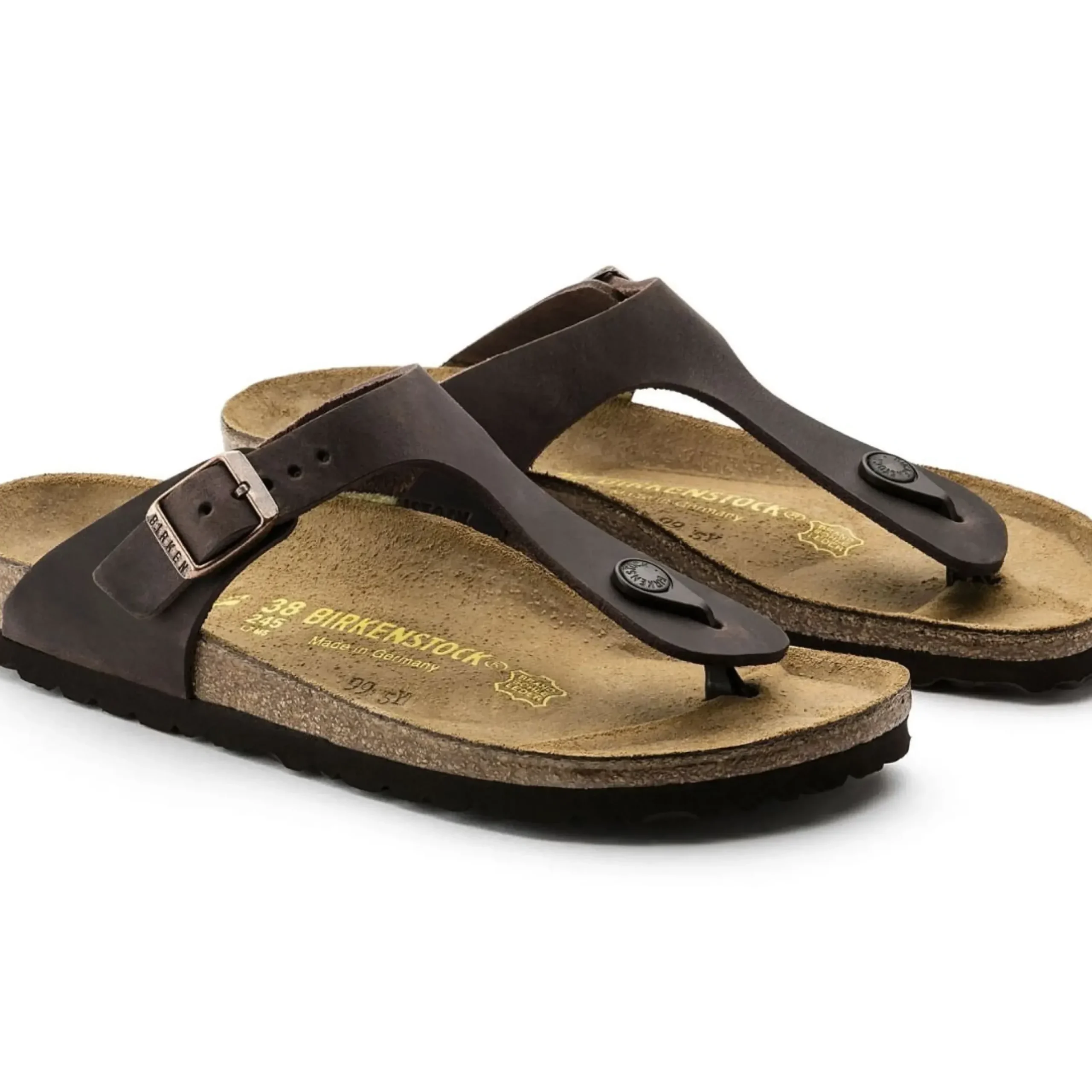 Outlet Birkenstock Gizeh Habana Brown Oiled Leather Thong Sandal