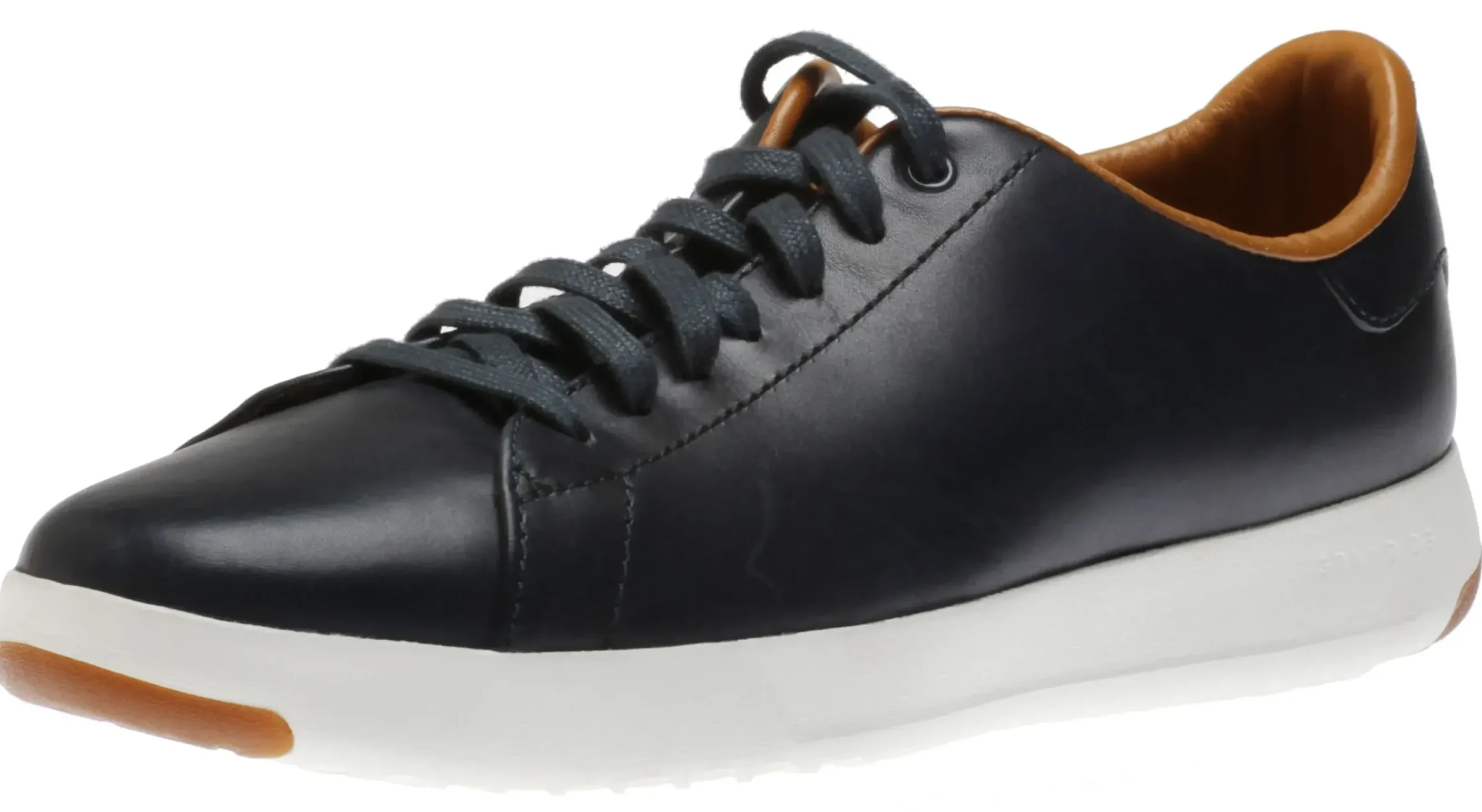 New Cole Haan Grandpru00F8 Blue Leather Lace-Up Tennis Sneaker