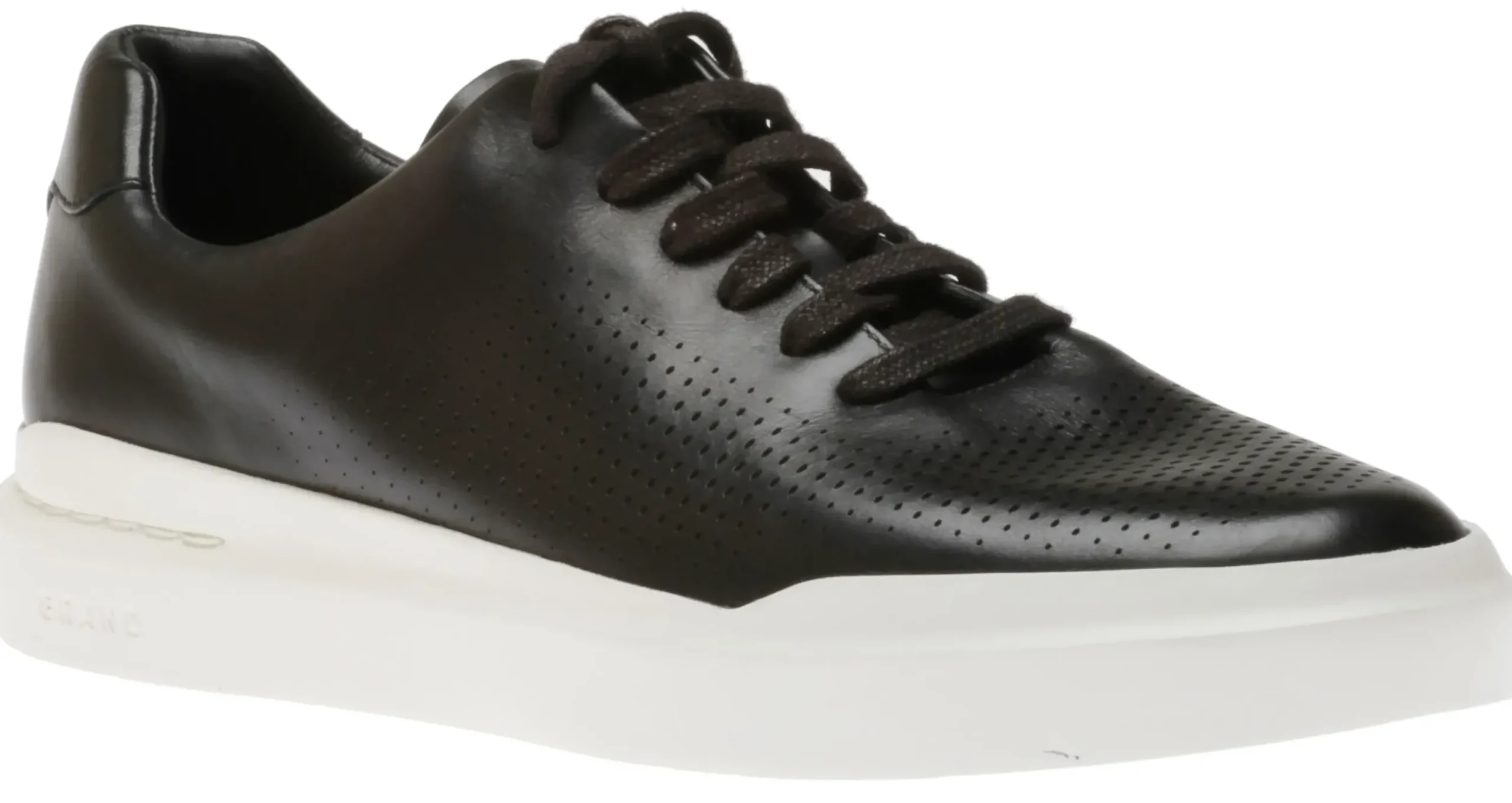 Outlet Cole Haan Grandpru00F8 Rally Laser Cut Black Leather Lace-Up Sneaker