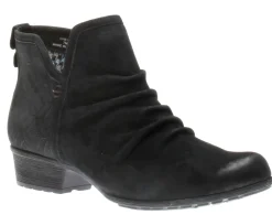 Outlet Rockport Gratasha 2 Panel Black Ruched Leather Ankle Boot