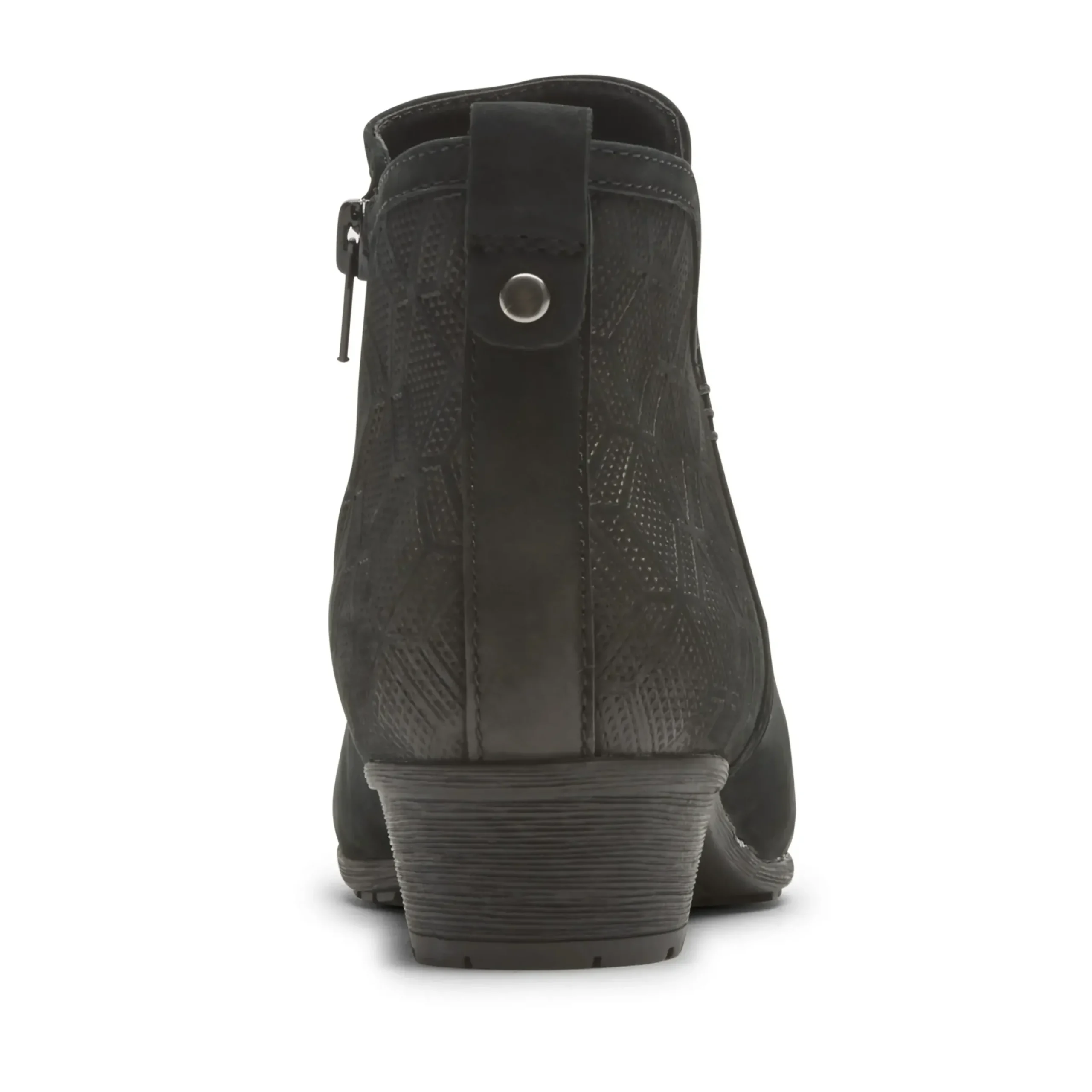 Outlet Rockport Gratasha 2 Panel Black Ruched Leather Ankle Boot