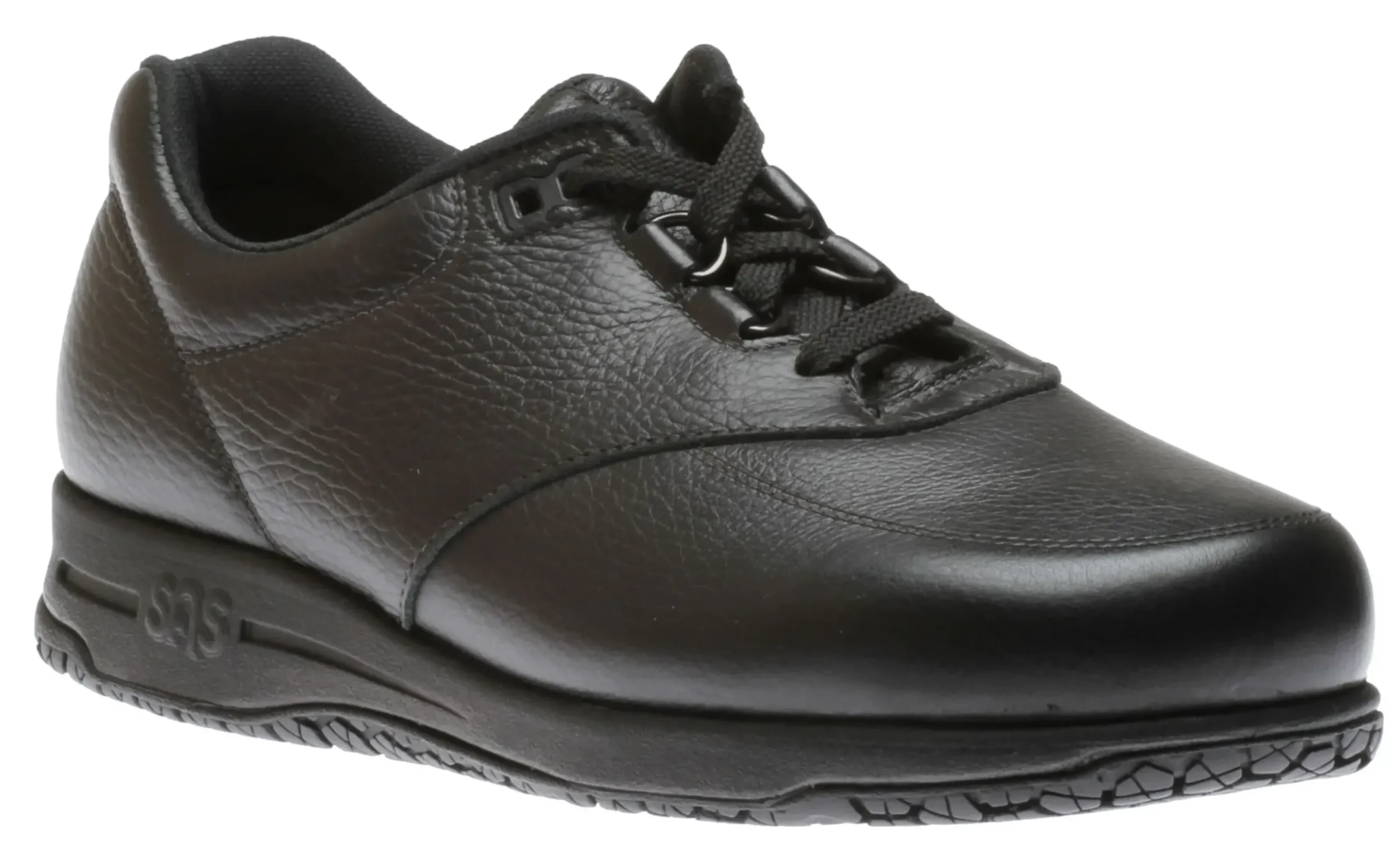 Best SAS Shoes Guardian Black Leather Non-Slip Lace-Up Walking Shoe