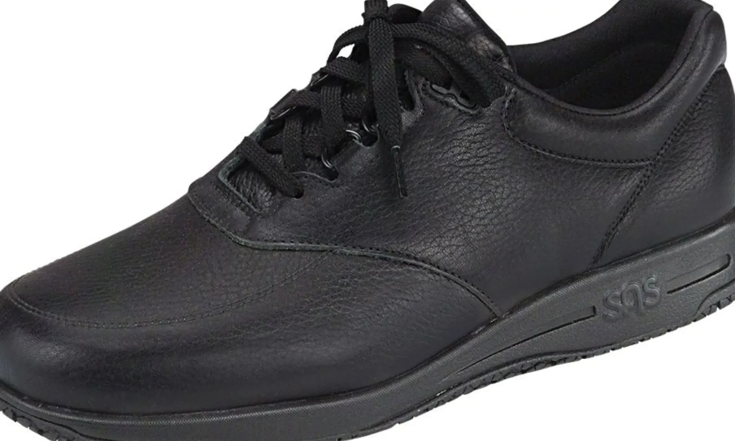 Best SAS Shoes Guardian Black Leather Non-Slip Lace-Up Walking Shoe