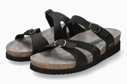 Best Mephisto Hannel Black Nubuck Leather Slide Sandal
