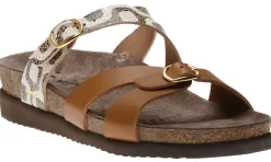 Best Mephisto Hannel Copacabana Camel Waxy Leather Slide Sandal