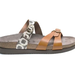 Best Mephisto Hannel Copacabana Camel Waxy Leather Slide Sandal