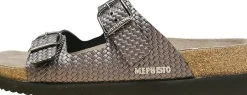 New Mephisto Helda Plus Wide Width Grey Twist Slide Sandal