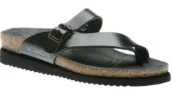 Mephisto Helen Black Leather Thong Sandal
