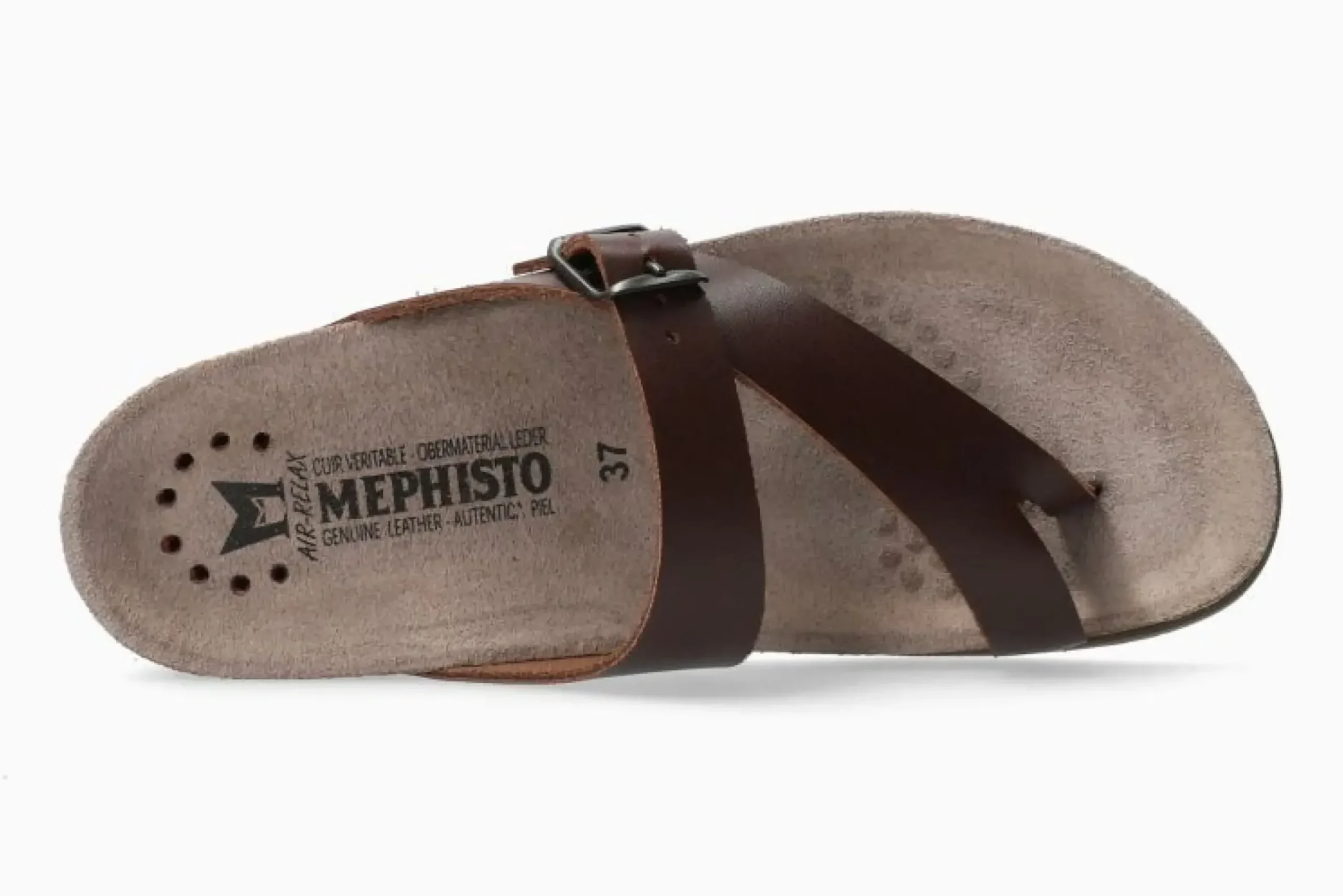 New Mephisto Helen Chestnut Brown Thong Sandal