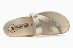 Best Mephisto Helen Mix Gold Flash Leather Thong Sandal
