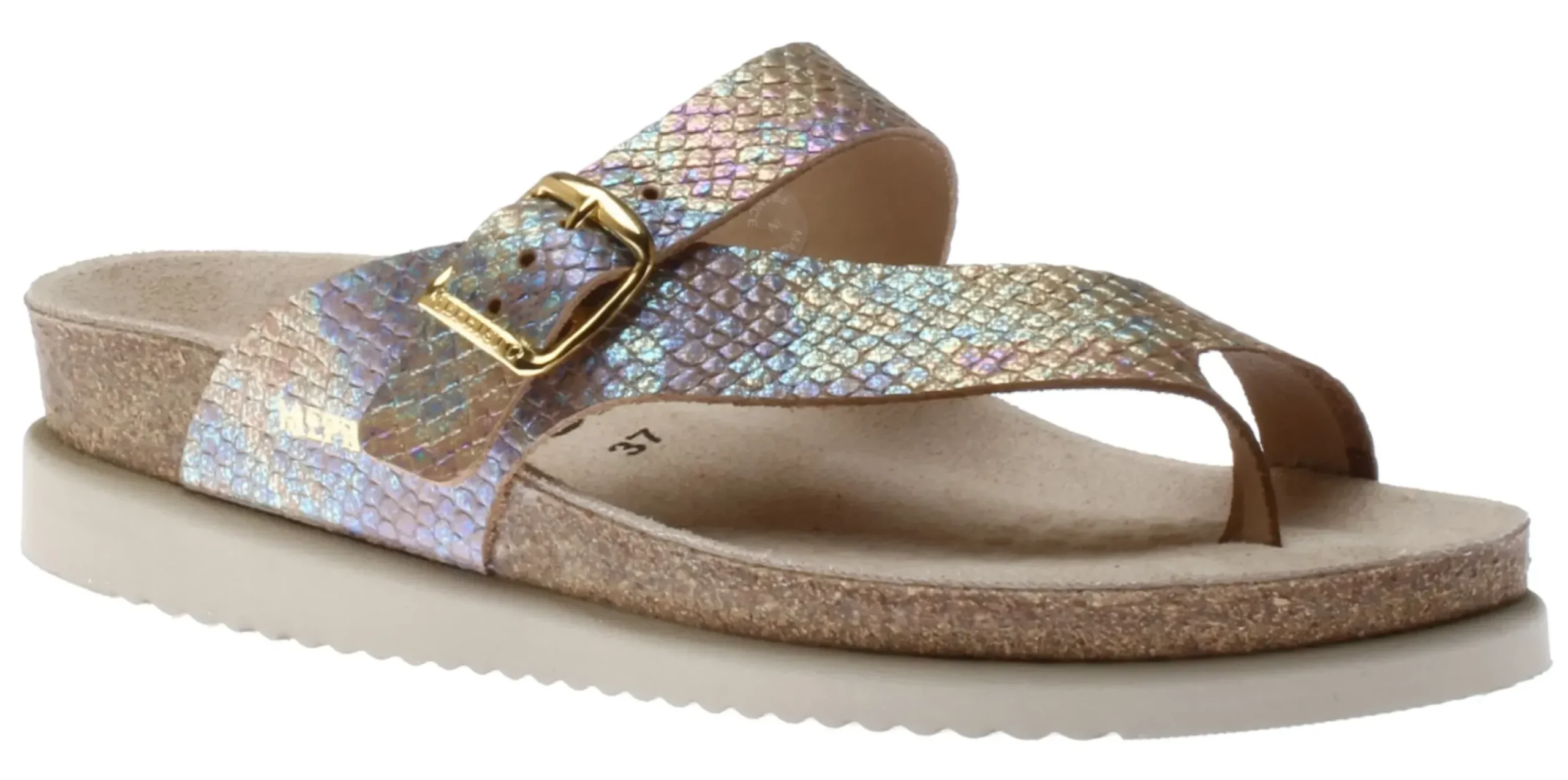 Discount Mephisto Helen Mix Old Pink Metallic Thong Sandal